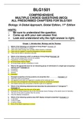 BLG1501 MULTIPLE CHOICE QUESTIONS AND ANSWERS ON ALL PRESCRIBED CHAPTERS