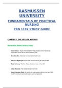 PRN1192 Module 1 Study Guide / PRN 1192 Module 1 Study Guide (New, 2020): FUNDAMENTALS OF PRACTICAL NURSING -RASMUSSEN COLLEGE (100% Correct)(SATISFACTION GUARANTEED, Check Verified And Graded)