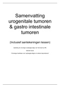 Samenvatting urogenitale tumoren en gastro-intestinale tumoren 