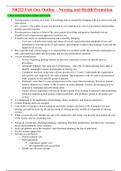 NR222 Unit One Outline – Nursing and Health Promotion (LATEST 2022/2023)
