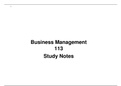 Business Management 113 2020 Study notes