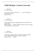 CHHI 300 Quiz-2,(4 Different Versions) Liberty University, Complete Answer