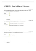  CHHI 300 Quiz-1,(4 Different Versions) Liberty University, Complete Answer