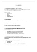 Psychology - Final exam study guide Cognitive developmental theories (question and answers) 