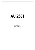 AUI2601 STUDY NOTES
