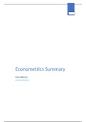 Summary Econometrics 19/20 - Using econometrics: a practical guide, A.H. Studenmund