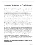 A Summary of René Descartes’ Meditations on First Philosophy
