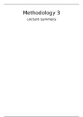 Methodology 3 Lecture summary 