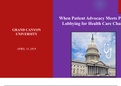 NUR 514 Topic 5 Assignment: CLC – When Patient Advocacy Meets Policy: Lobbying for Health Care Change Presentation