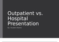 HLT 205 Week 5 Assignment, Outpatient Vs. Hospital Presentation