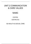 Communication and Care Values 