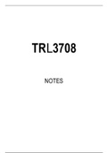 TRL3708 STUDY NOTES