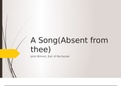 A Song (Absent from thee); John Wilmot Analysis