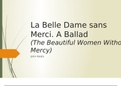La Belle Dame sans Meric. A Ballad; John Keats Analysis