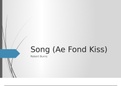 Song (Ae fond kiss); Robert Burns Analysis