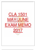 CLA 1501 MAY/JUNE EXAM MEMO 2017
