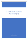 A-Level AQA Physics: Option A - Astrophysics (Achieved A*)