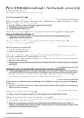 LEVEL 7 IB Economics Paper 3 SAQs with answers international   development economics
