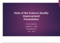 NR 599 State of the Science Quality Improvement Presentation (Latest): Chamberlain College Of Nursing (Download to score A) 