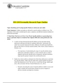 PSY 255 Week 4 Benchmark Assignment, Personality Research Paper Outline 1