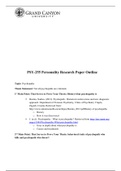 PSY 255 Week 4 Assignment, Personality Research Paper Outline 2