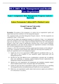 HLT 308V Topic 3 Assignment - Benchmark Risk Management Program Analysis - Part-II