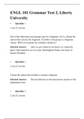 ENGL 101 Grammar: Test 2, Liberty University, 4 Different Versions