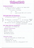MA 378 - Valuations summary