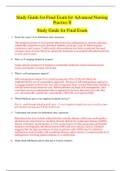 NURS6001/ NURS 6001/ NUR6001/ NUR 6001 / NSG6001/ NSG 6001 Study Guide for Final Exam for Advanced Nursing Practice II (UPDATED 2020)