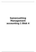 Samenvatting Management Accounting 1 - Bedrijfskunde (Avans Hogeschool) - Jaar 1