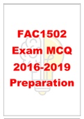 FAC1502 Past Year Exam MCQ 2016-2019 Preparation
