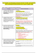 SAUNDERS ATI PHARMACOLOGY STUDY GUIDE. QUESTIONS AND ANSWERS WITH RATIONALE (Latest Update 2020)