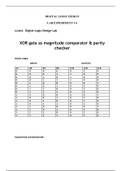 DIGITAL LOGIC DESIGN Lab #06 XOR gate as magnitude comparator & parity checker