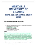 NURS612 Exam (2) 3CA / NURS 612 Exam (2) 3CA : All Answers Explained By Instructor (New, 2020): Maryville University Of St. Louis (SATISFACTION GUARANTEED, Check Graded & Verified A 100%)