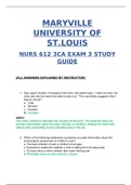 NURS612 Exam (3) 3CA / NURS 612 Exam (3) 3CA : All Answers Explained By Instructor (New, 2020): Maryville University Of St. Louis (SATISFACTION GUARANTEED, Check Graded & Verified A 100%)