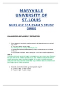 NURS612 Exam (5) 3CA / NURS 612 Exam (5) 3CA : All Answers Explained By Instructor (New, 2020): Maryville University Of St. Louis (SATISFACTION GUARANTEED, Check Graded & Verified A 100%