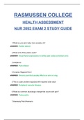 NUR2092 Health Assessment Exam 2 Study Guide / NUR 2092 Health Assessment Exam 2 Study Guide (Latest, 2020): Rasmussen College