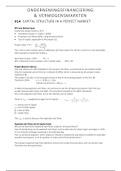 Samenvatting van alle hoorcolleges Ondernemingsfinanciering & Vermogensmarkten