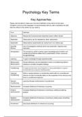 KEY APPROACHES- Psychology Terms AQA 