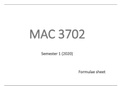 MAC3702 Formula sheets