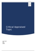 Critical Appraised Topic (CAT) -> Goed voorbeeld (Beoordeling: 30/30 punten) 