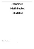Jeannine’s  Math Packet (REVISED)