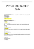 PSYCH 300 Week 7 Quiz (Expert Answers )