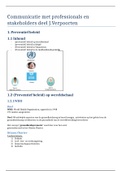 Communicatie met professionals en stakeholders (deel J.Verpoorten)