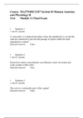 BSC2347 Human Anatomy and Physiology II , Module 11 Final Exam, Rasmussen College of Nursing, (Set-4)