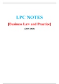 LPC Notes – Business Law and Practice - (Distinction Grade), Latest 2020