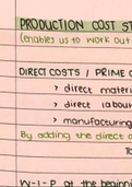 Production Cost Statement Notes - Page 1