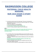 NUR2633 Exam 5 Study Guide / NUR 2633 Exam 5 Study Guide (New, 2020): (MATERNAL CHILD HEALTH NURSING) Rasmussen College (SATISFACTION GUARANTEED, Check Graded & Verified A)