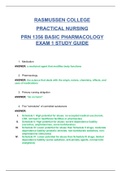 PRN 1356 Exam 1 Study Guide / PRN1356 Exam 1 Study Guide (New, 2020): (BASIC PHARMACOLOGY : Rasmussen College (SATISFACTION GUARANTEED, Check Graded & Verified A)