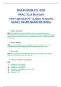 PRN 1486 Exam 1 Study Guide / PRN1486 Exam 1 Study Guide (New, 2020): Gerontologic Nursing : Rasmussen College (SATISFACTION GUARANTEED, Check Graded & Verified A)